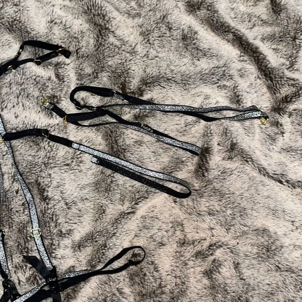Fascinating Nights Lingerie Silver Glitter Detail | Sz S